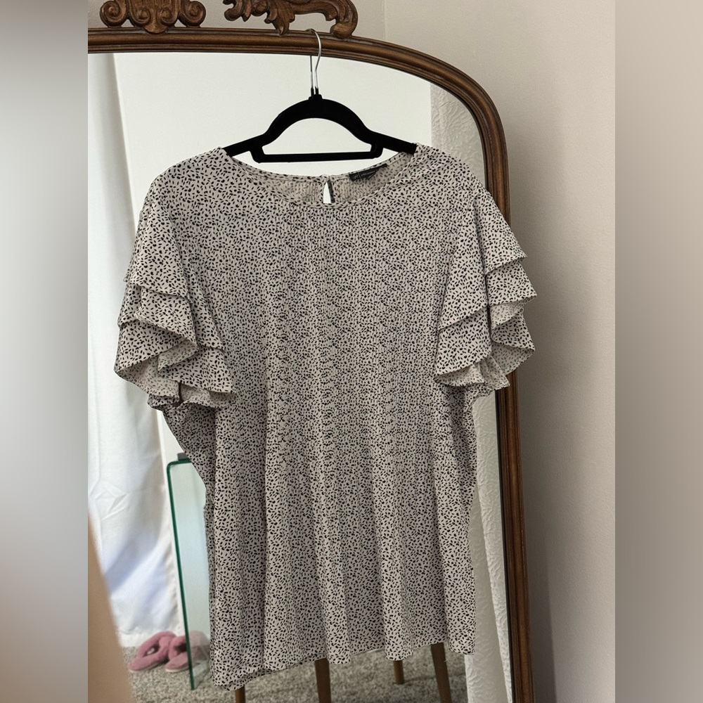 Black and white blouse